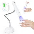 thumbnail image 1 of U V Light for Nails–9W Wireless Rechargeable Handheld U V Lamp With Bendable Magnetic Stand & 2500mAh Sixfold Capacity Battery LED Nail Lamp Portable Mini Nail Dryer for Curing Gel Nail Art, 1 of 5