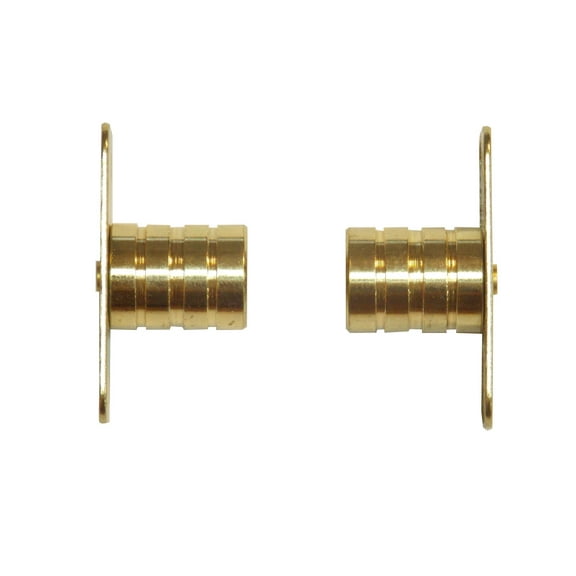INSIDE MOUNT Brass Plated BRACKETS for 3/8" Rodding Doors & Sidelights (1-Pair)
