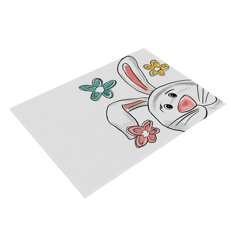 

Placemat Place Mats Happy Easter Peeps Placemats Truck Hip Hop Bunny Table Mats Seasonal Spring Washable Place Mats Table Decoration for Easter Bunny Holiday Farmhouse Gathering Party Reduction