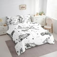thumbnail image 3 of Homewish Cartoon Airplane Motorcycle 7pcs Bedding Comforter Set,Extreme Sport Queen Bedding Sets,White Gray Queen Sheet Sets For Boys Kids,Super Cozy Room Decor Reversible, 3 of 8