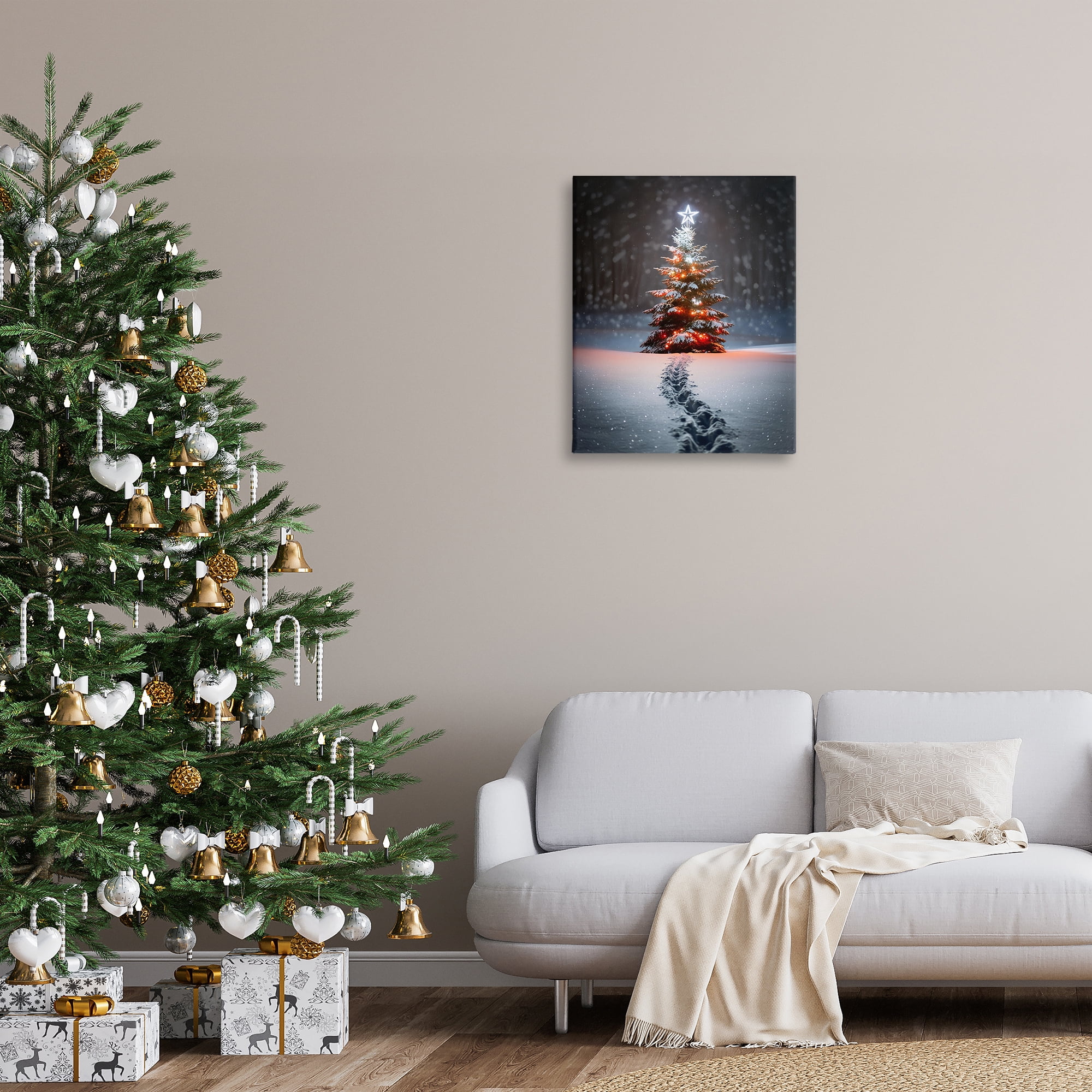 Stupell Industries Magic Moments Holiday Tree Holiday Photography Gallery Wrapped Canvas Art Prints Wall Art, 24 x 30