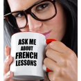 thumbnail image 2 of 3drose, Ask Me About French Lessons - Advertising Language Teacher Tutor - Promoting Advert - Advertise Job, 11oz Two-tone Red Mug, 2 of 6