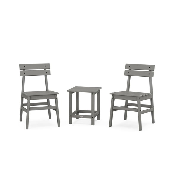 POLYWOOD® Modern Studio Plaza Chair 3-Piece Seating Set in Slate Grey