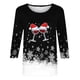 thumbnail image 5 of Camisetas de Navidad para Mujeres, 3/4 Manga Cuello Redondo Blusa con Estampado de Vacaciones, Top de Moda Casual, 5 of 5