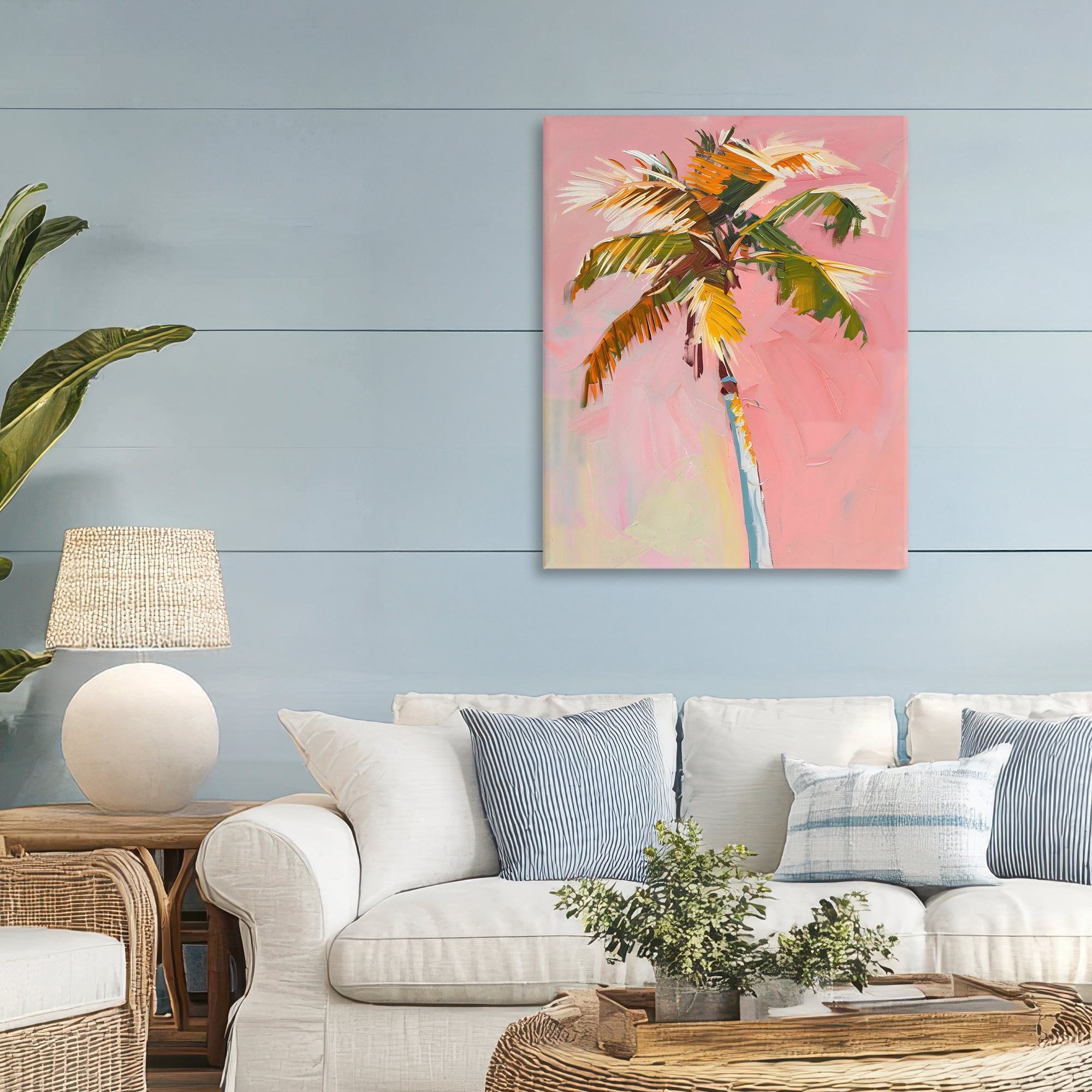 Stupell Industries Pink Palm Summer Oasis Canvas Wall Art, design by The Prints Vibe