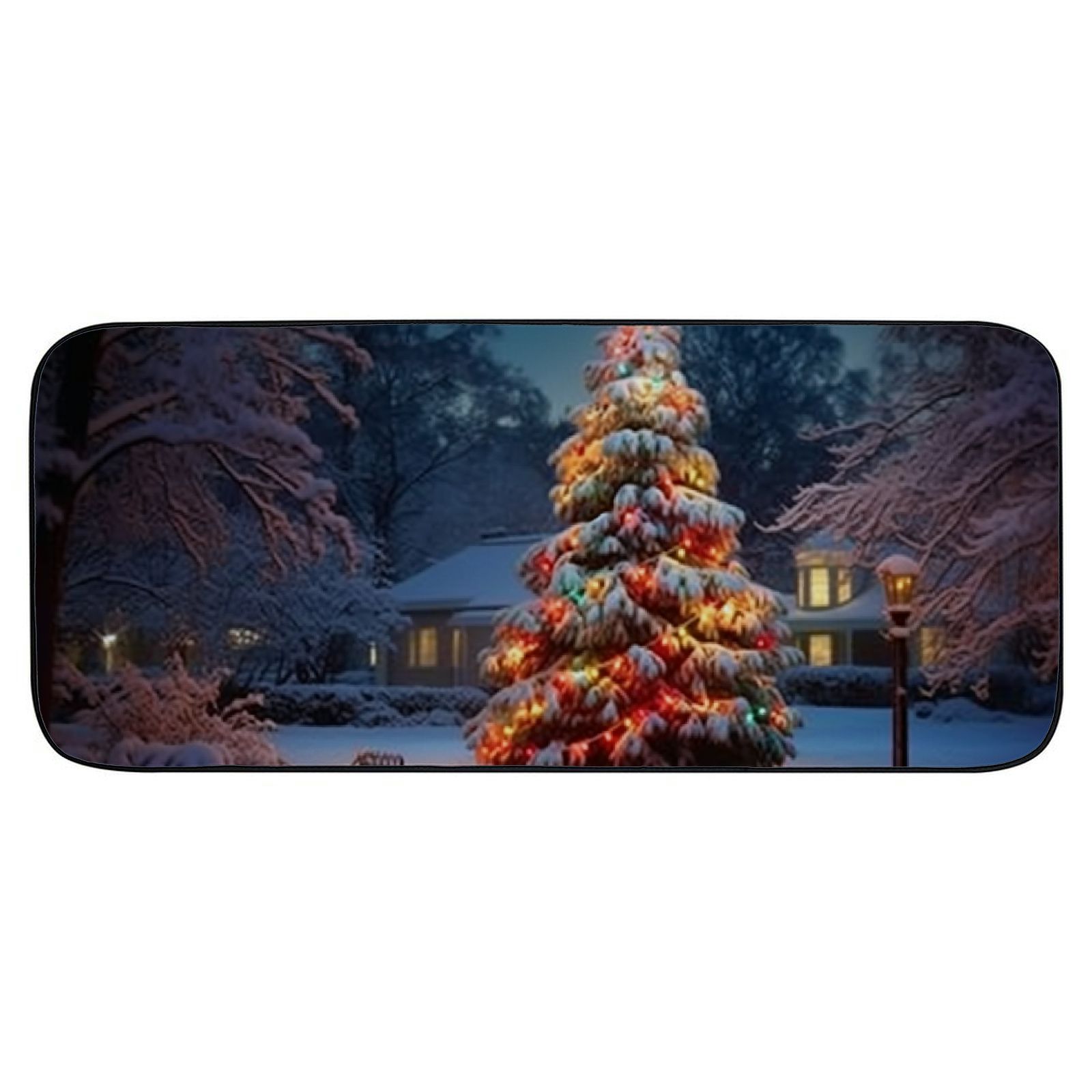 Heduofu Front Door Mat Welcome Mat, Christmas Tree Colorful Non-Slip Absorbent Indoor Door Mats, Durable Rubber Backing Floor Doormat for Entryway, Patio, Porch, Winter Snow 19.68*47.24 in