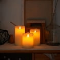 thumbnail image 2 of Luniquz Flameless Candles LED Lights Battery Candles 3-pack Moving Wick True Wax Electric Pillar Candles Votive Flicker Lights with Remote Control with Timer, 2 of 6