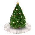 thumbnail image 3 of 36 Inch Christmas Tree Skirt – Velvet Plush Tree Mat, Soft Thickened Polyester with Red Ties, Single-Sided Printing, Available in 30in/36in/48in, Perfect for Holiday Xmas Tree Decoration, 3 of 7