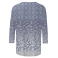 thumbnail image 5 of Pompotops Mode T-shirt Décontracté à Manches 3/4 Col Rond Confortable pour Femmes en Solde, 5 of 5