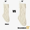 thumbnail image 7 of Christmas Stockings, 2 Pack 18 Inches Cable Knitted Large Size Stocking Gifts & Decorations for Family Holiday Xmas Party, Ivory White and Burgundy, 7 of 7