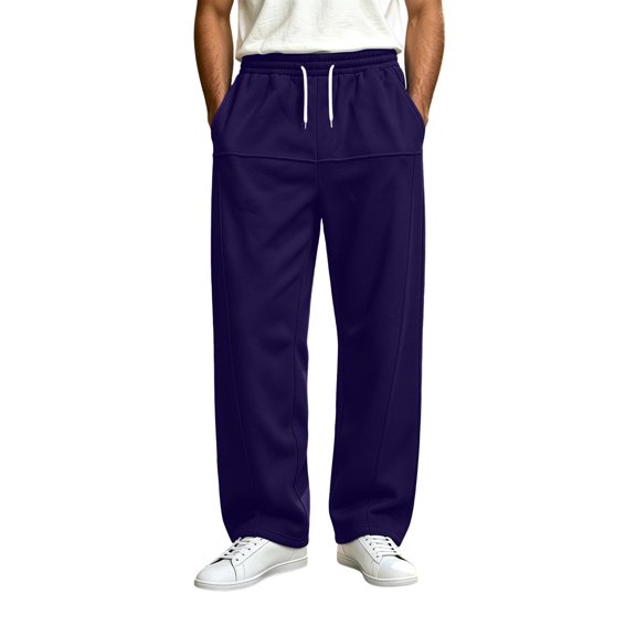 StSilkitty Sweatpants for Men Elastic Waist Drawstring Wide Leg Sweat Pants with Pockets Athletic Running Trousers