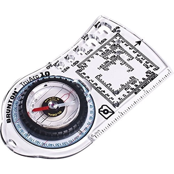 Brunton TruArc 10 Baseplate Compass – Global Needle & Romer Scales – 1° Resolution – Ergonomic Navigation Tool for Hiking, Adventure Racing & GPS Backup