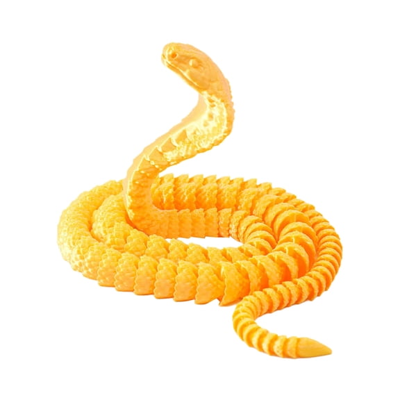 21 Inch 3D Printed Articulated Cobra Snake Toy, Flexible Fidget Desk Decor for Home Office Display, Colorful, 1 Piece
