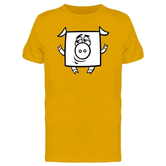 Adorable Square Pig Cartoon Tee Men's -Image by Shutterstock