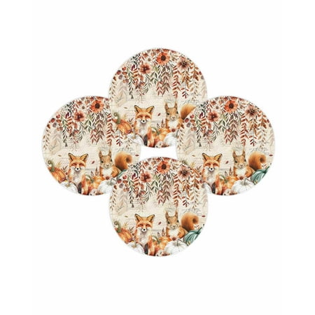 Fall Round Placemats Set of 4 Squirrel Fox Pumpkin Place Mats Thanksgiving Woven Placemat Autumn Flower Leaf Branch Circle Braided Table Mat for Kitchen Dining Table Autumn Party Home Decor 15 Inch Fall Round Placemats Set of 4 Squirrel Fox Pumpkin Place Mats Thanksgiving Woven Placemat Autumn Flower Leaf Branch Circle Braided Table Mat for Kitchen Dining Table Autumn Party Home Decor 15 Inch