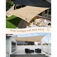 thumbnail image 5 of Sun Shade Sail 8'x10' Japanese Style Flowers Rectangle Sun Shade Sails Canopy Waterproof Solid Color Khaki Outdoor Sunshades Sand UV Block Cover Shades Cloth for Patio Backyard Garden Deck Porch, 5 of 9