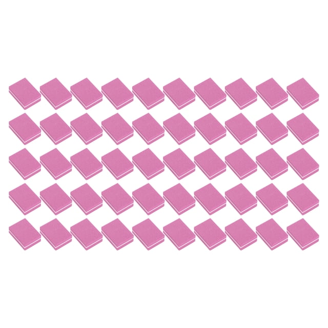 Unique Bargains 50 Pcs Soft Mini High Elasticity Nail Buffers for DIY Pink