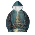 thumbnail image 4 of AUNVITO Christmas Print Hooded Zip-Up Hoodie with Pockets Long Sleeve Sportswear for Boys & Girls 4-12Y Casual Winter Outerwear, 4 of 6