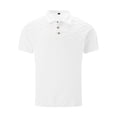 thumbnail image 5 of LWavelet Men's Short Sleeve Button Down Shirt, Knit Top with Contrast Trim for Breathable Summer Wear White 3XL, 5 of 5