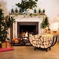 thumbnail image 4 of Firewood Rack Outdoor and Indoor Firewood Storage, 24 INCH Double Coated Fire Wood Organizer, Waterproof Rustproof Stable Log Holder and Fireplace Decor, Bronze, 4 of 7