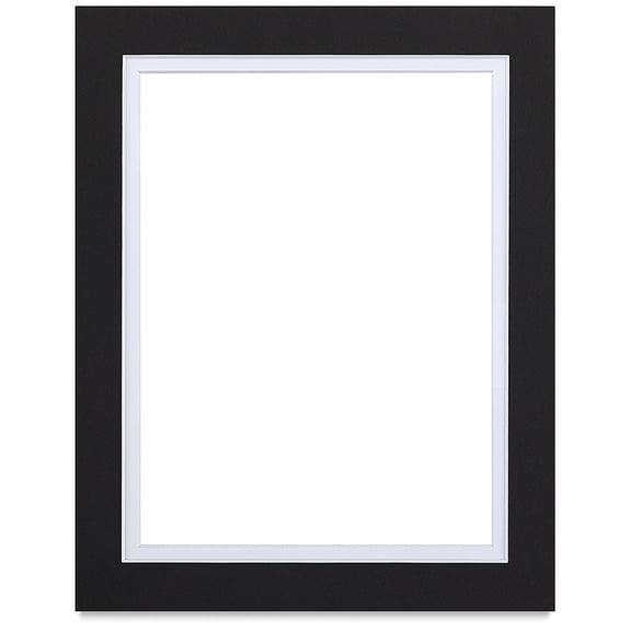 Blick Double Mat - Smooth Black/Smooth White, 8" x 10" (5" x 7" opening)