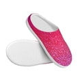 thumbnail image 3 of Xecao Light Purple Glitter Print Cotton Slippers Fuzzy Warm Cozy Slippers Non Slip House Slippers For Indoor Outdoor Cotton Slippers House Slippers-35/36, 3 of 7