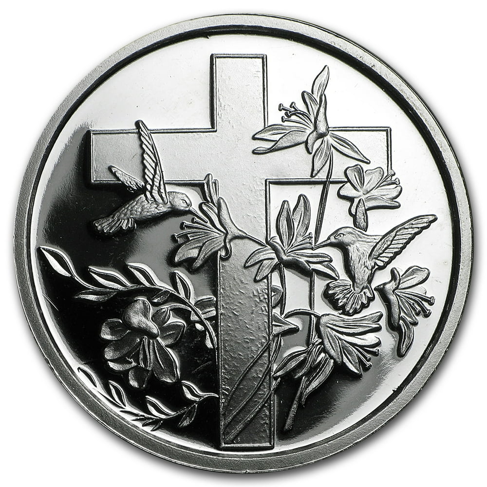 Silvertowne 1 oz Silver Round Religious Cross