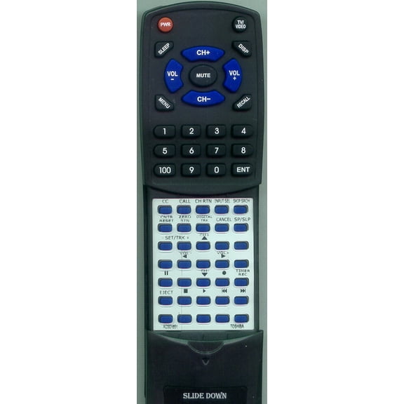 Replacement Remote for TOSHIBA AD301651, VCN2B, VC-N2B, RTAD301651, MV19N2, MV13N2, MV13N3, MV19N2W, MV19N2C, MV13DN2C, MV13N3C