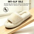 thumbnail image 5 of CHICVOMEY House Slippers for Women Fuzzy Open-Toe with Memory Foam House Shoes Plush Cozy Faux Fur Slippers Indoor Outdoor, 5 of 8