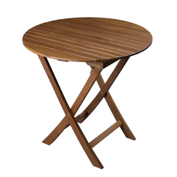 30 Brown Rounded Solid Wood Folding Outdoor Side Table