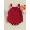 thumbnail image 2 of Bagilaanoe Newborn Baby Girl Boy Valentine Clothes Corduroy Rompers Heart Print Sleeveless Bodysuit 3M 6M 12M 18M Infant One Piece Jumpsuit, 2 of 9