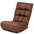 thumbnail image 4 of Gymax 4-Position Floor Chair Folding Lazy Sofa, Adjustable Backrest & Headrest, Coffee, 4 of 10