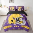 thumbnail image 2 of jejeloiu Football Sport Game 7 Pieces Bedding Comforter Set,Yellow Rugby Helmet Full Bedding Set For Teens Reversible, 2 of 8