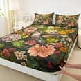 thumbnail image 3 of jejeloiu Kawaii Hummingbird Twin Sheet Sets,Country Flower Floral Twin Fitted Sheet,Rustic Farmhouse Cabin Flat Sheet For Kids,Breathable Home Decor,3-Piece, 3 of 7
