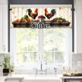 thumbnail image 2 of Rod Pocket Polyester kitchen Curtain Valances for Windows With Rooster And Vegetables Design For Indoor Living Room Bedroom Kitchen Decoration 54x18 inch, 2 of 5