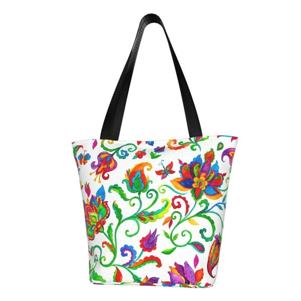 Balery Paisley Bolsa de Hombro con Diseño, Bolsa Grande y Duradera, Bolsa Versátil para Compras