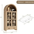 thumbnail image 2 of ChooChoo 71" H Tall Arched Bookcase, Modern Arched Bookshelf with Doors, Adjustable Shelves and Drawer, Freestanding Kitchen Pantry Cupboard for Dining Room, Living Room, Office, Natrual, 2 of 7