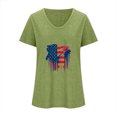 thumbnail image 4 of Camisetas Casuales de las Mujeres Gradiente Día de la Independencia Impreso Cuello Redondo, Blusa de Manga Corta para Diario, Fiesta Y Primavera Verano, 4 of 6