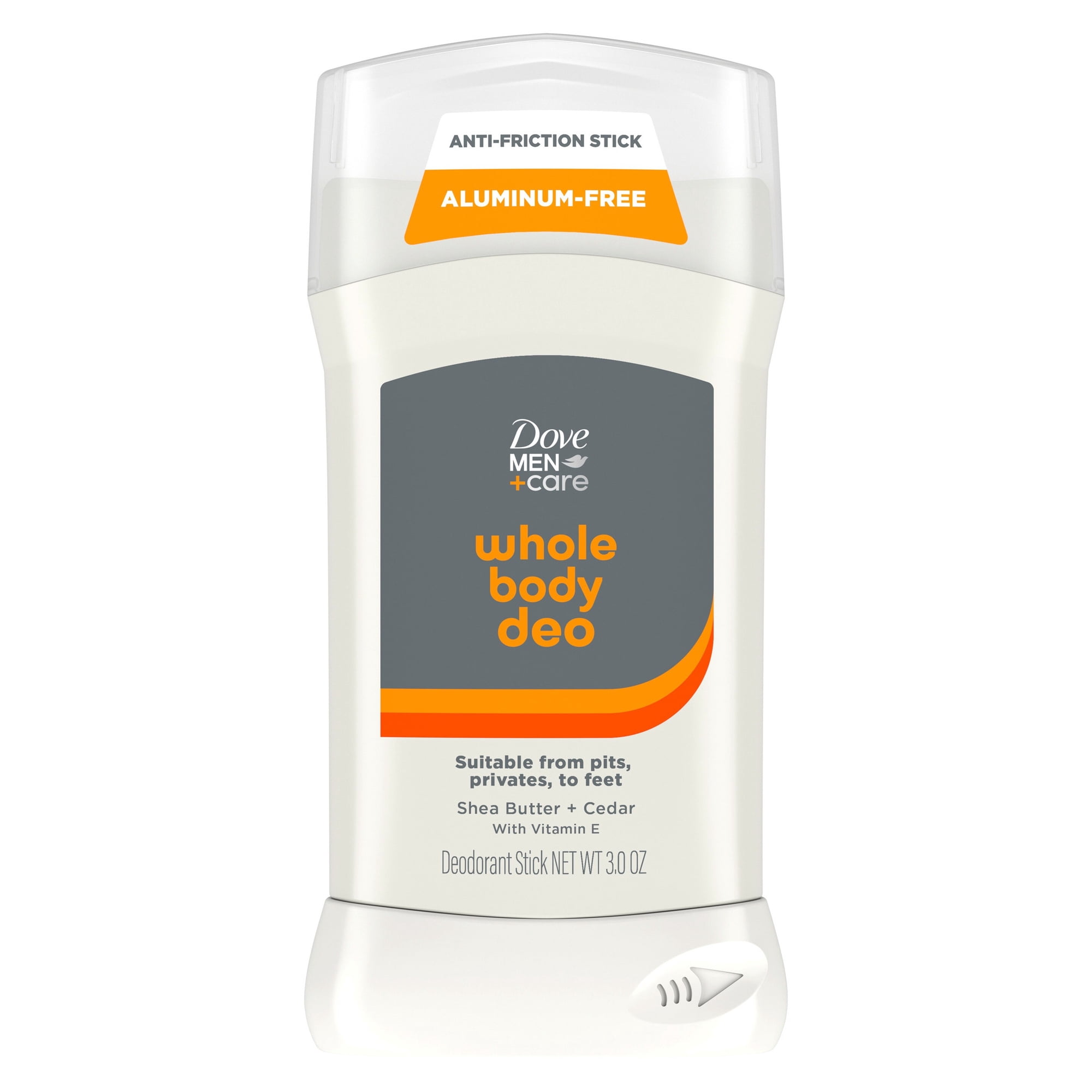 Dove Men+Care Whole Body Deodorant For 72h Odor Protection from Pits, Privates, to Feet Shea Butter & Cedar, 3 oz