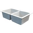 thumbnail image 4 of Transolid Aversa 33in x 22in silQ Granite Drop-in Double Bowl Kitchen Sink with 3 CAD Faucet Holes, In White, 4 of 4