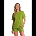 thumbnail image 3 of Conjuntos de Pijama de Corta para Mujer, Color Verde, Talla M, 3 of 8