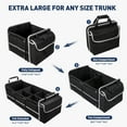 thumbnail image 3 of Car Storage Organizer, Collapsible Multi Compartment SUV Trunk Organizer with Leakproof Insulated Bag, Adjustable Securing Straps, Foldable Cover, Trunk Storage Box for Car, SUV, Truck, or Van, 3 of 8