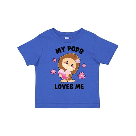 

Inktastic My Pops Loves Me with Bigfoot Gift Toddler Toddler Girl T-Shirt