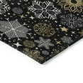 thumbnail image 3 of Addison Rugs Chantille Indoor/Outdoor Transitional Holiday Snowflake Black Machine Washable Round Rug, 8' x 8', 3 of 7