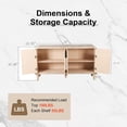 thumbnail image 4 of Tcbosik 4-Door Modern Storage Cabinet, Buffet Sideboard with Adjustable Shelves, Coffee Bar Cabinet, Cupboard for Kitchen, Dining Room, Living Room, Antique White & Natural, 4 of 11