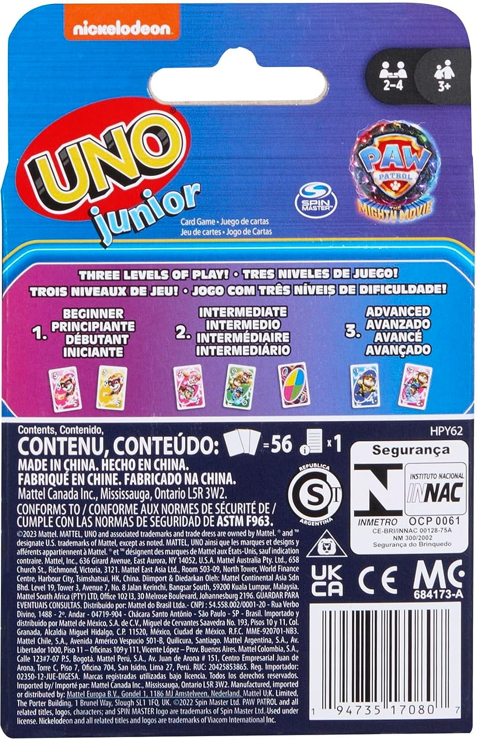 Mattel Games UNO Junior Paw Patrol The Mighty Movie Kids Card Game