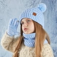 thumbnail image 2 of Ediodpoh Children Winter Hat Scarf and Gloves Set Fashionable Outdoor Warm Three Piece Set Soft and Cozy Sky Blue, 2 of 9