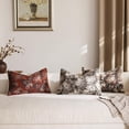 thumbnail image 3 of SUSIELADY Floral Pillow Cover 20 x 12 Inches – Vintage Chenille Rectangular Throw Pillow, Soft Decorative Farmhouse Accent for Couch Sofa Living Room Bedroom, 1 Piece, Coffee Brown, 3 of 6