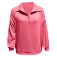 thumbnail image 4 of Vedolay Hoodless Sweatshirts for Women 2023 Casual Crewneck Solid Color Sweatshirt Red,L, 4 of 4