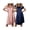 Pink/Navy Blue, variant on Ekouaer Satin Nightgowns for Women 2 Pack Silk Nightgown Pleated Loose Night Shirts Short Sleeve Sleep Shirts